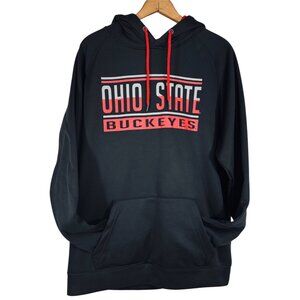 Ohio State Buckeyes Black Hoodie Sweatshirt L Colosseum 100% Polyester Mens